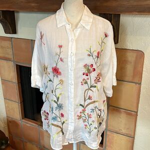 Johnny Was GENIVEVE RELAXED DOLMAN SHIRT, XS!